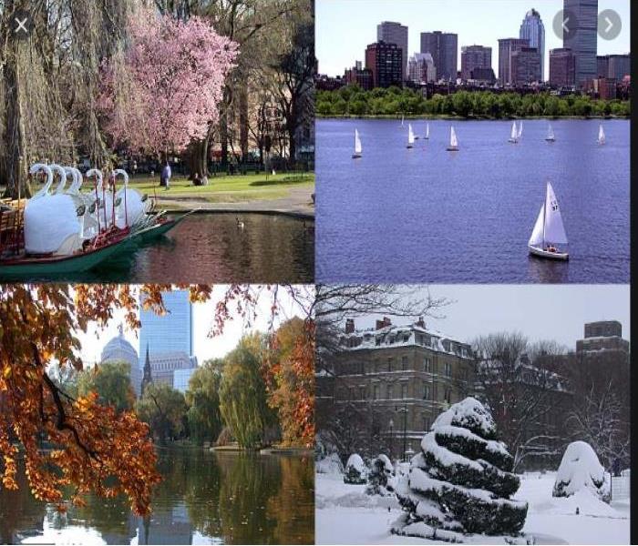four weather seasons in Boston MA